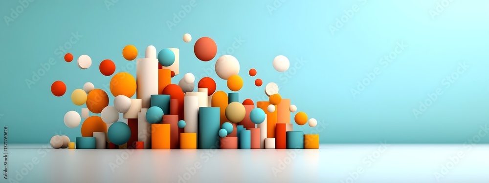 Poster this captivating image presents a vibrant and harmonious arrangement of colorful geometric shapes su
