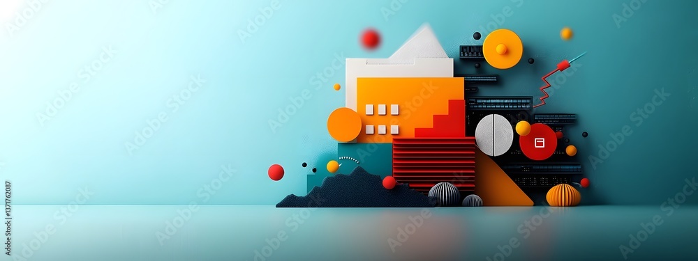 Poster vibrant and dynamic digital art composition depicting abstract server infrastructure data analysis a