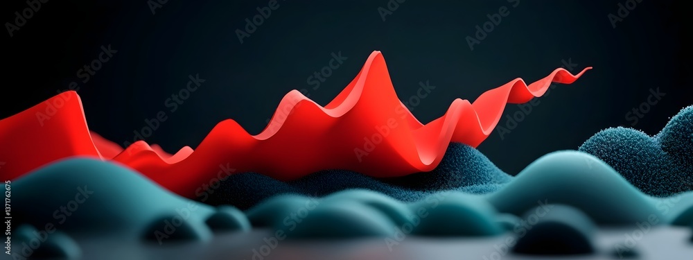 Poster visually captivating abstract animation depicting the propagation of a wave packet through a medium 
