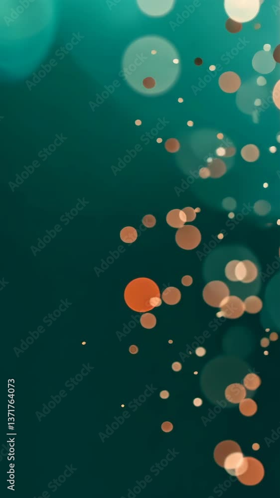 Poster colorful abstract bokeh circles create a soothing atmosphere on a dark teal background for artistic 