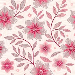 Obraz premium seamless pattern with pink flowers