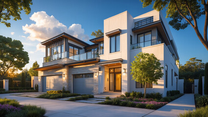 Fototapeta premium Single-Family Home, Townhouse, Condo, Apartment – Find Your Home 