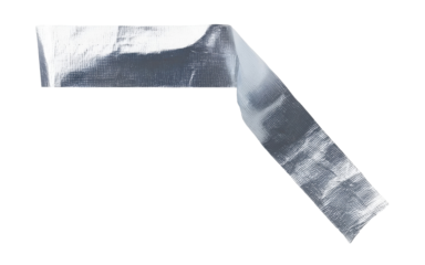 Piece of a silver tape isolated on a transparent background