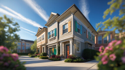 Fototapeta premium Single-Family Home, Townhouse, Condo, Apartment – Find Your Home 