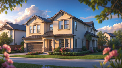 Obraz premium Single-Family Home, Townhouse, Condo, Apartment – Find Your Home 