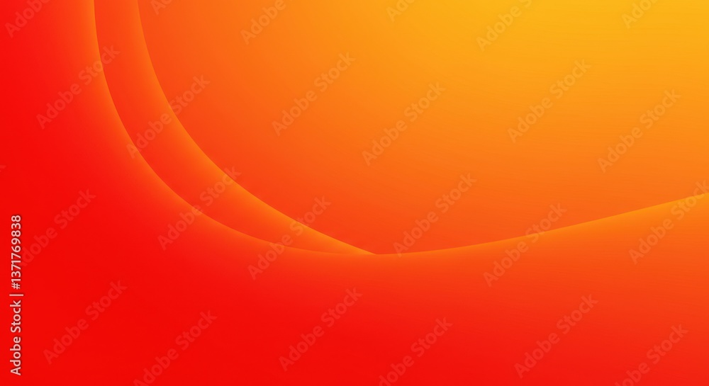 Poster abstract orange and red gradient background design: vibrant curved lines and smooth color transition
