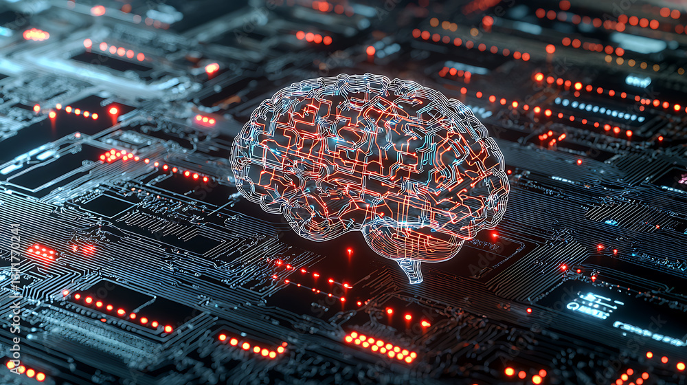 Poster exploring artificial intelligence integration digital landscape 3d visualization technology environm