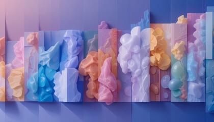 Abstract Fluid Forms and Pastel Colors