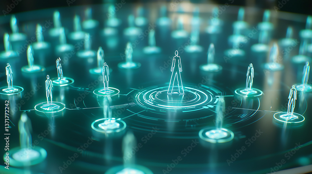 Poster virtual interaction event digital space 3d model visualization futuristic environment aerial view co