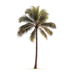 Isolated Palm Tree on White Background for Tropical Vacation Concepts