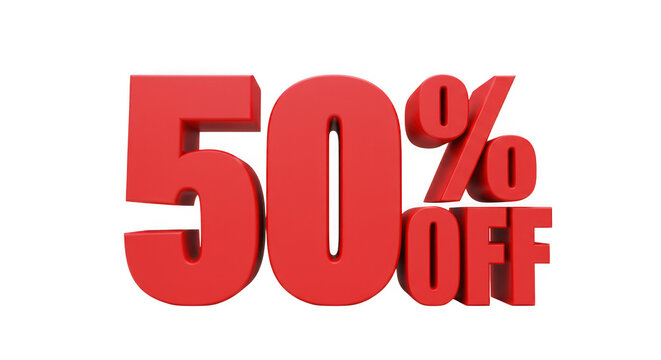 Red fifty percent off sign