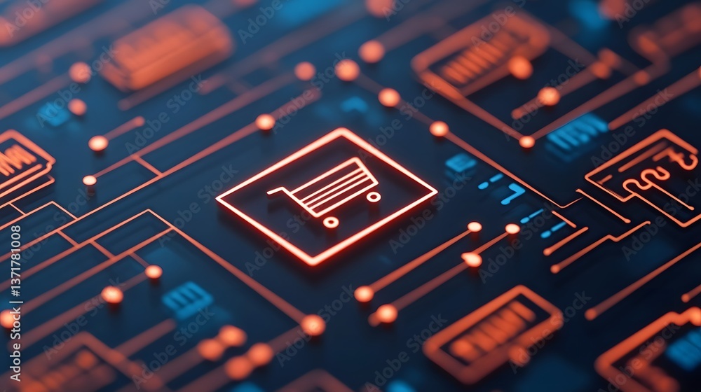 Poster interconnected digital ecosystem powering the future of scalable e-commerce
