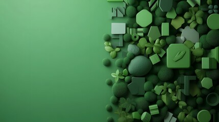 Fototapeta premium Floating Green Energy Symbols for Sustainable Future Technology