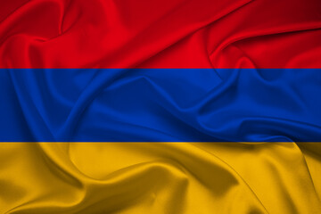 Flag Of Armenia, Armenia flag, National flag of Armenia. Fabric and texture flag of Armenia.
