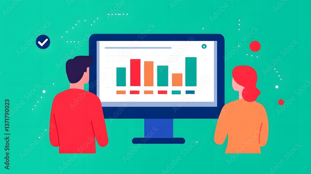 Poster digital marketing professionals collaborating on seo and data analysis performance optimization