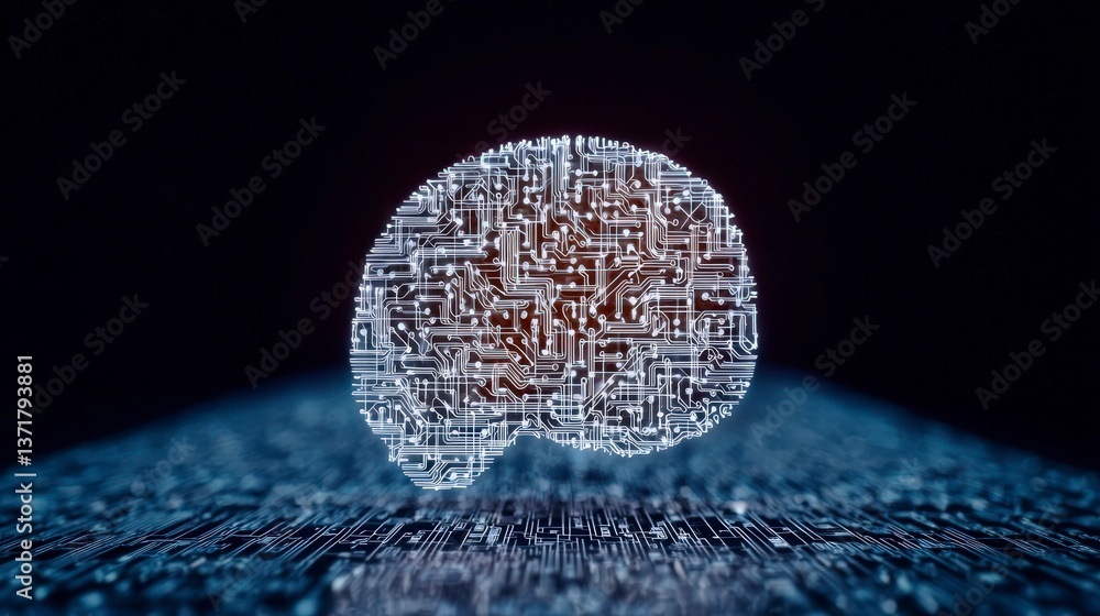 Aufkleber digital brain ai circuitry technology innovation neural network abstract future co