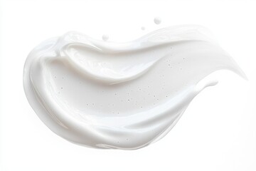 Glossy White Liquid Texture Serum Smear Isolated on White Background Skincare Cosmetic Gel Cream Swatch Drop