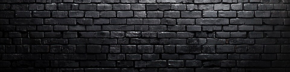 Obraz premium Black Brick Wall Texture Background for Modern Industrial Aesthetic Design