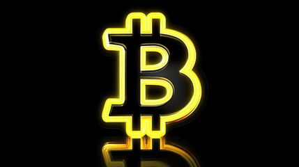 Obraz premium Neon Bitcoin Symbol (1)
