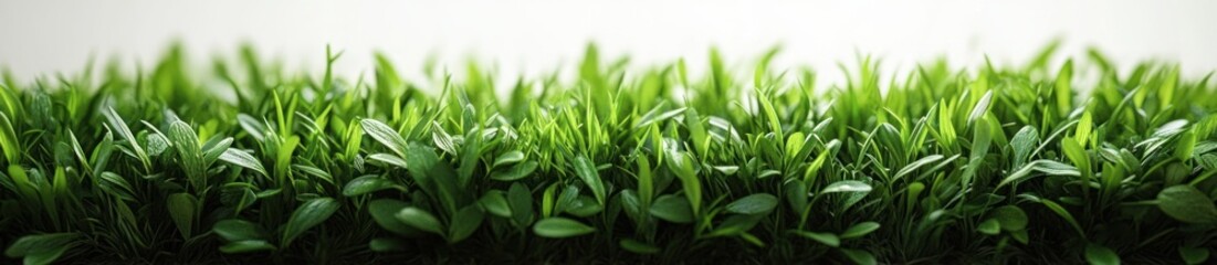 Obraz premium vibrant green grass isolated on white background with detailed texture and bright natural lighting