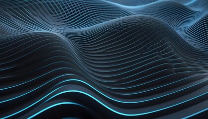 Naklejka premium Futuristic Optical Illusion Grid. Abstract 3D Wave Pattern