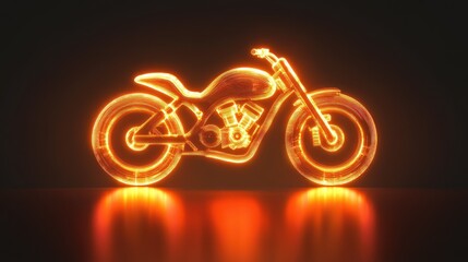 Fiery motorcycle silhouette (2)