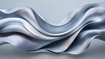 Liquid Silver Metal Flowing Abstractly