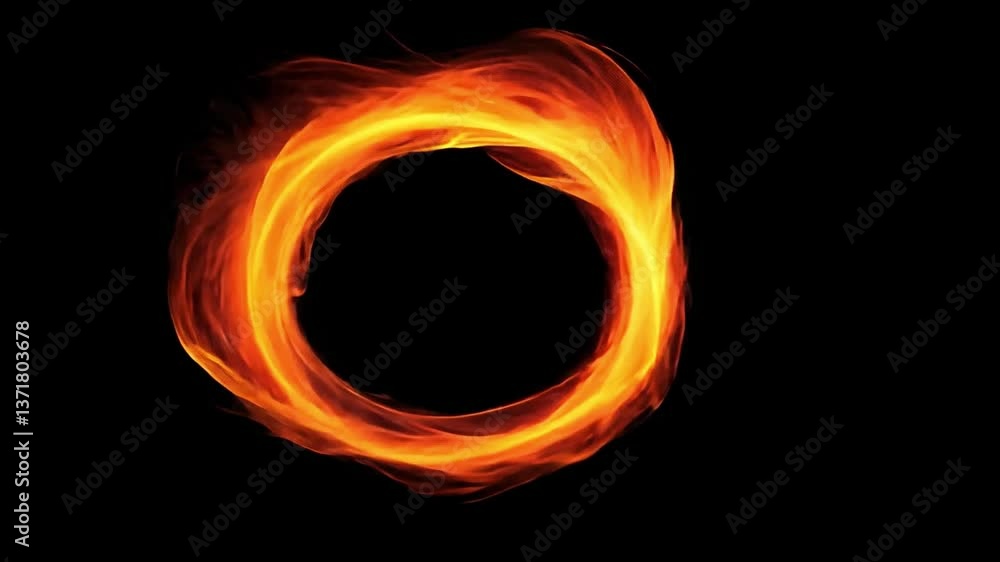 Poster vibrant circular flame effect creating a dynamic and fiery visual element for creative and artistic 