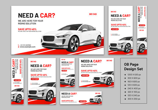 Automobile Shop Web Ad Banner Set