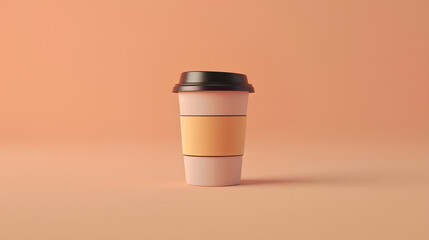Coffee cup mockup on simple background