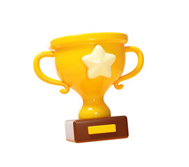 Excellence Trophy 3D Icon Illustration Background