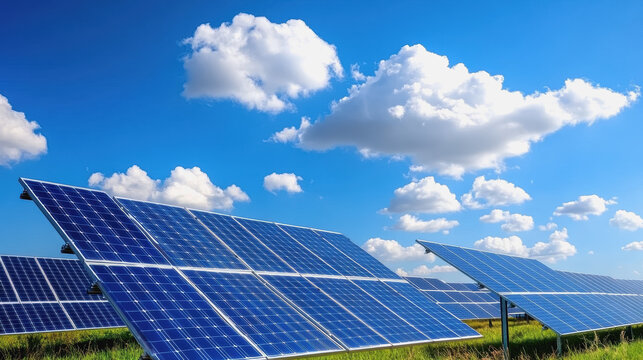 Technician thoughtfully reviewing solar panel layout on a roof in an outdoor environment under a clear blue sky
