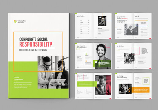 Social Responsibility Brochure Layout For Corporate Companies