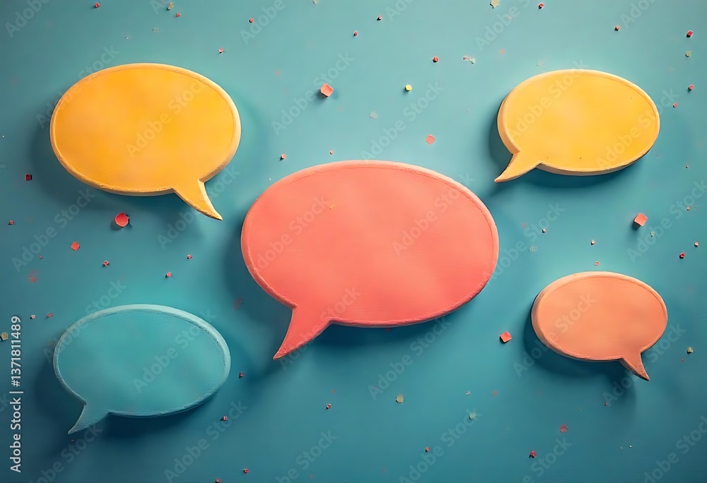 Aufkleber generative ai colorful speech bubbles digital art abstract communication concept