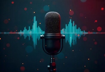 Generative AI Art: Mic Audio Waveform Abstract Digital Design