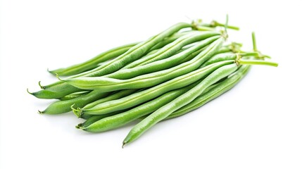 Fresh green beans bunch isolated on white. (1)