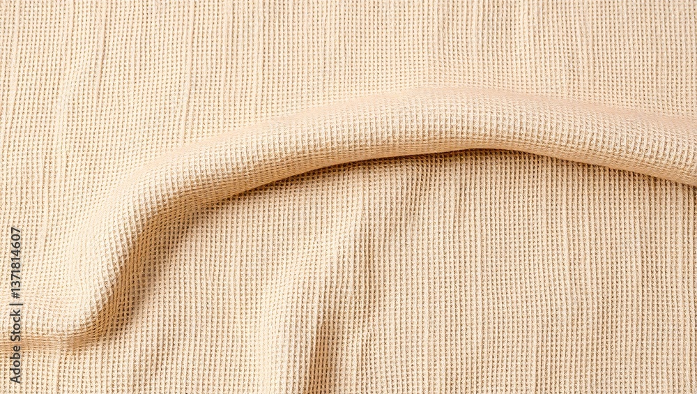 Poster close-up of beige fabric texture with visible details and natural patterns