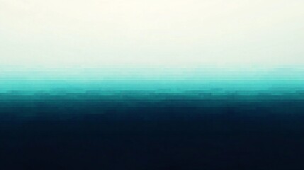 Fototapeta premium Serene Teal Gradient: Abstract Pixelated Seascape