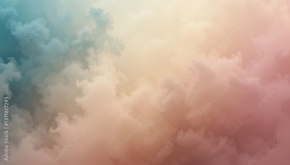 Aufkleber dreamy colorful clouds creating a serene atmosphere in a digital landscape abstract nature art soft 