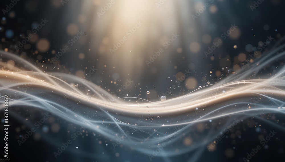 Poster flowing light particles abstract digital environment motion graphic animation ethereal atmosphere el