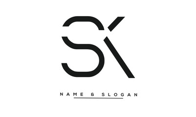 SK, KS Abstract Letters Logo Monogram