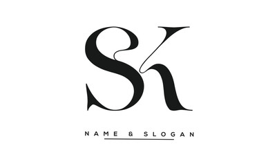 Fototapeta premium SK, KS Abstract Letters Logo Monogram