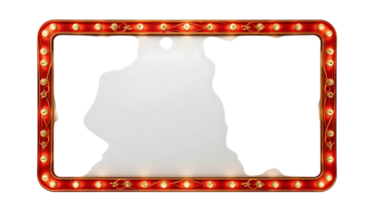 Retro marquee sign with lights png