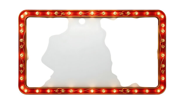 Retro marquee sign with lights png