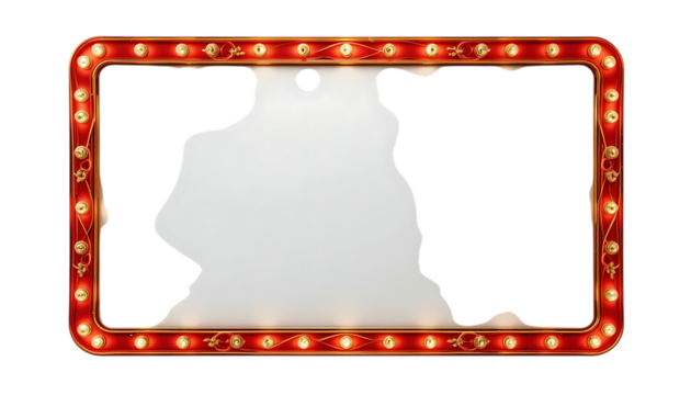 Retro marquee sign with lights png