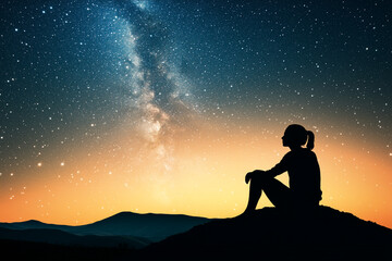 A Solitary Soul Watching the Milky Way Dance.