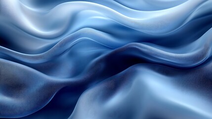 Obraz premium A silky abstract background with a gradient of deep navy and soft sky blue, flowing like ocean waves with smooth, reflective surfaces,
