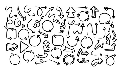 hand drawn arrow line icon and comic style