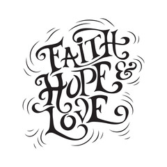 Elegant Calligraphy – Faith, Hope and Love Typography