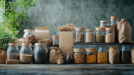 Fototapeta premium Natural and Sustainable Packaging Collection